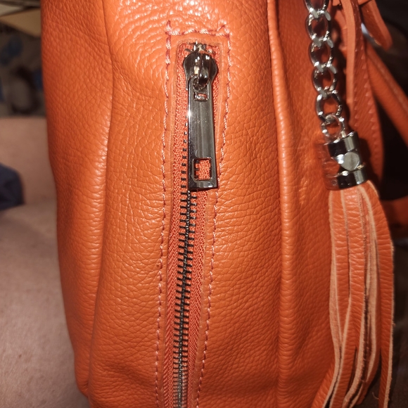 Borse In Pelle Genuine Leather Made In Italy Chic‎ Orange Shoulder Bag main image 0